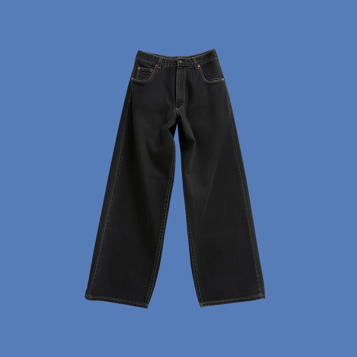 Washed Black Wide-Leg Jeans