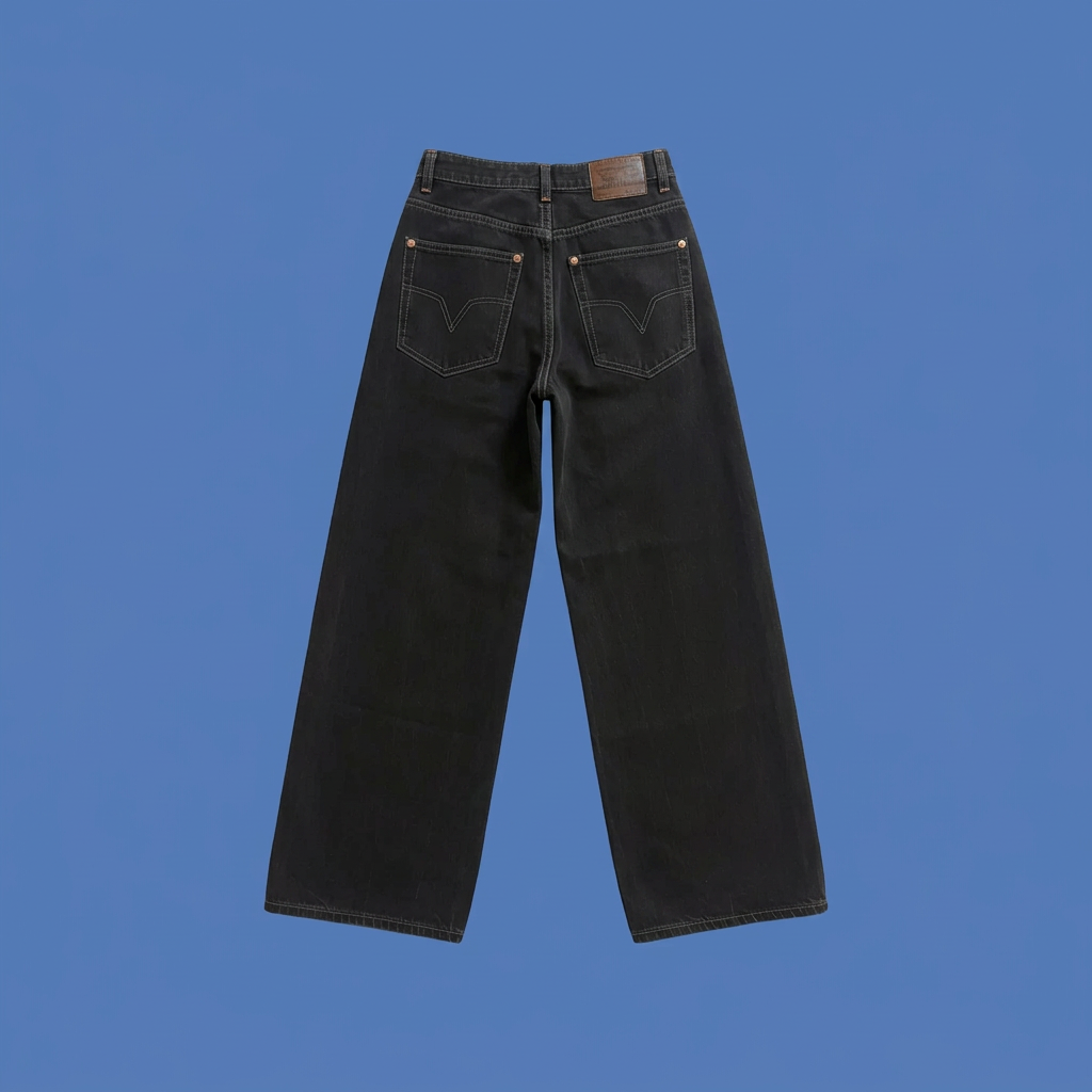Washed Black Wide-Leg Jeans